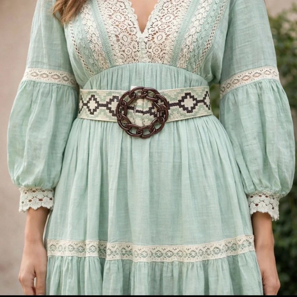 Boho Braided Belt Solid Chain Buckle